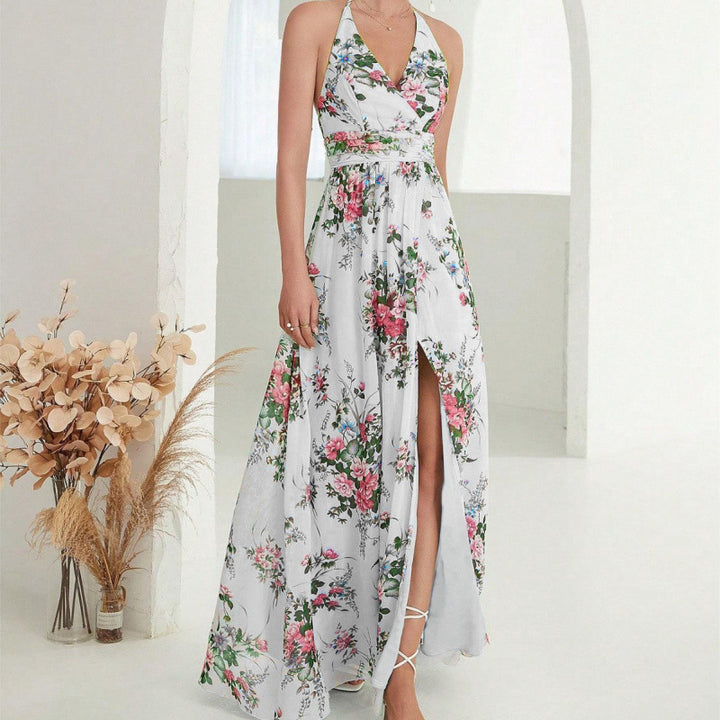 Lune London Floral Halter Maxi Dress for Women