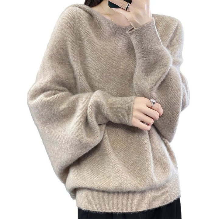 Pull femme à col en V en matériau doux Chic & Stil