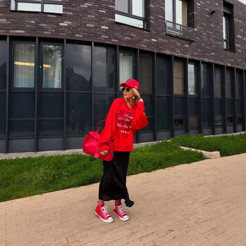 Women’s sporty sweatshirt with catchy inscription and casual fit Amarae