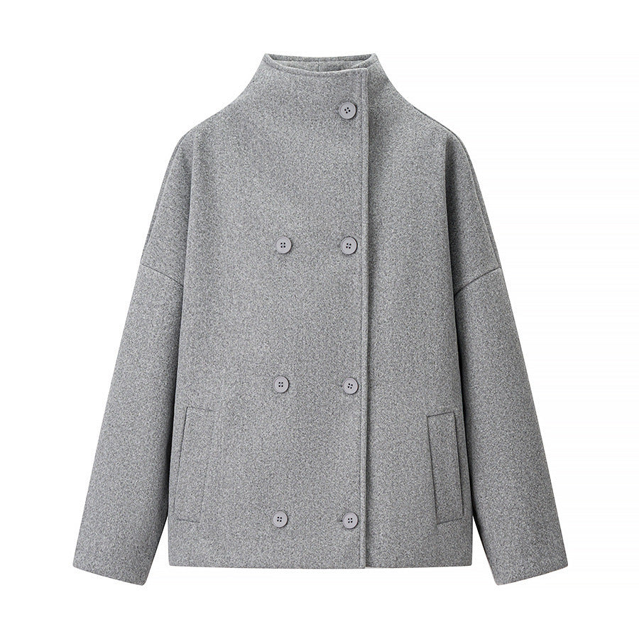 Ladies fashion jacket with high collar and double-breasted Lune London