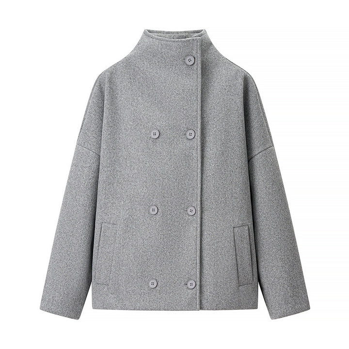 Ladies fashion jacket with high collar and double-breasted Lune London