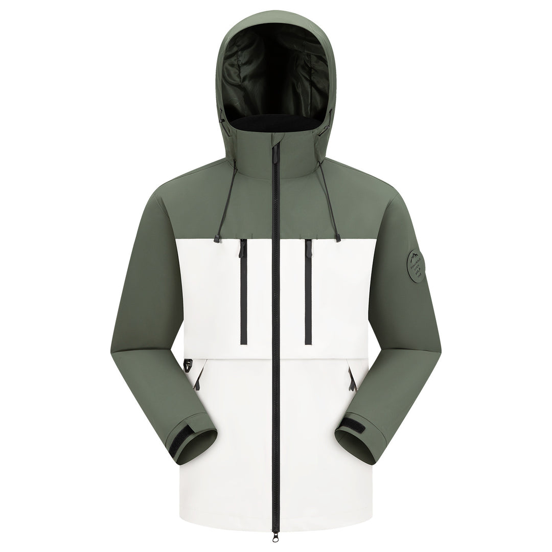 Men's Waterproof Breathable Softshell Outdoor Jacket with Adjustable Hood Amarae