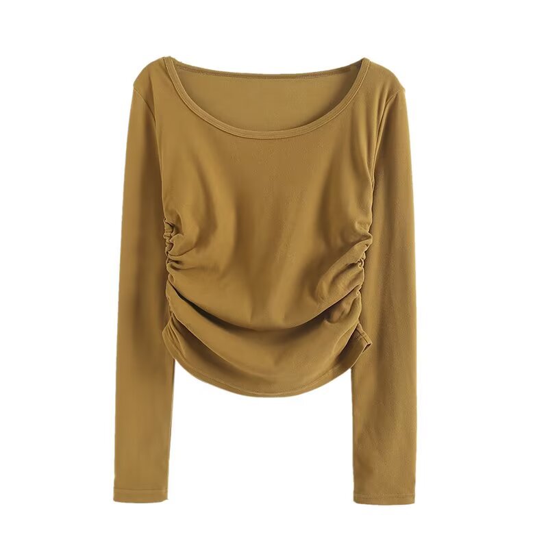 Long sleeve blouse for women with elegant gathers and bateau neckline Lune London