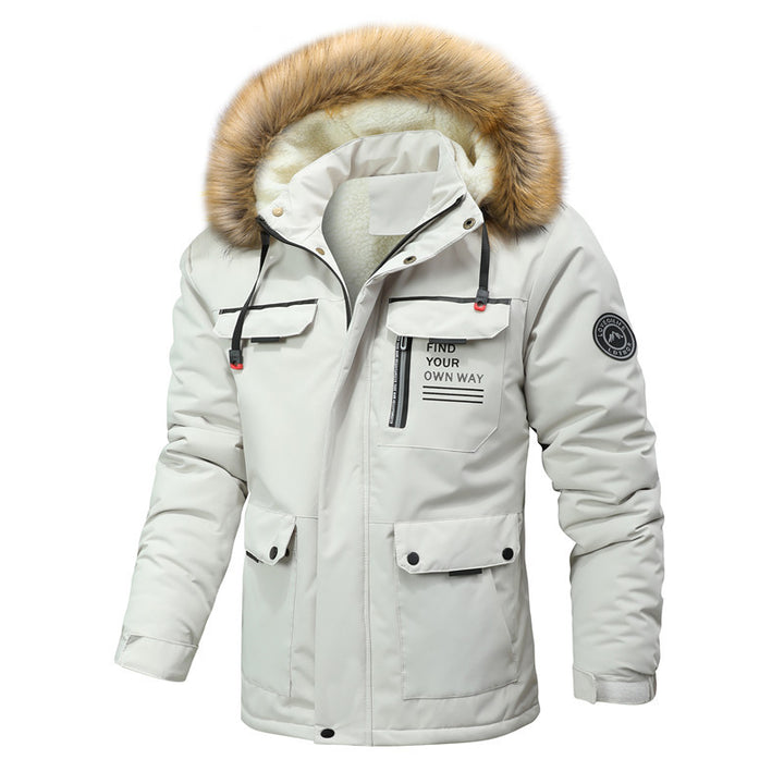 Insulated parka for men with removable hood and teddy lining Lune London