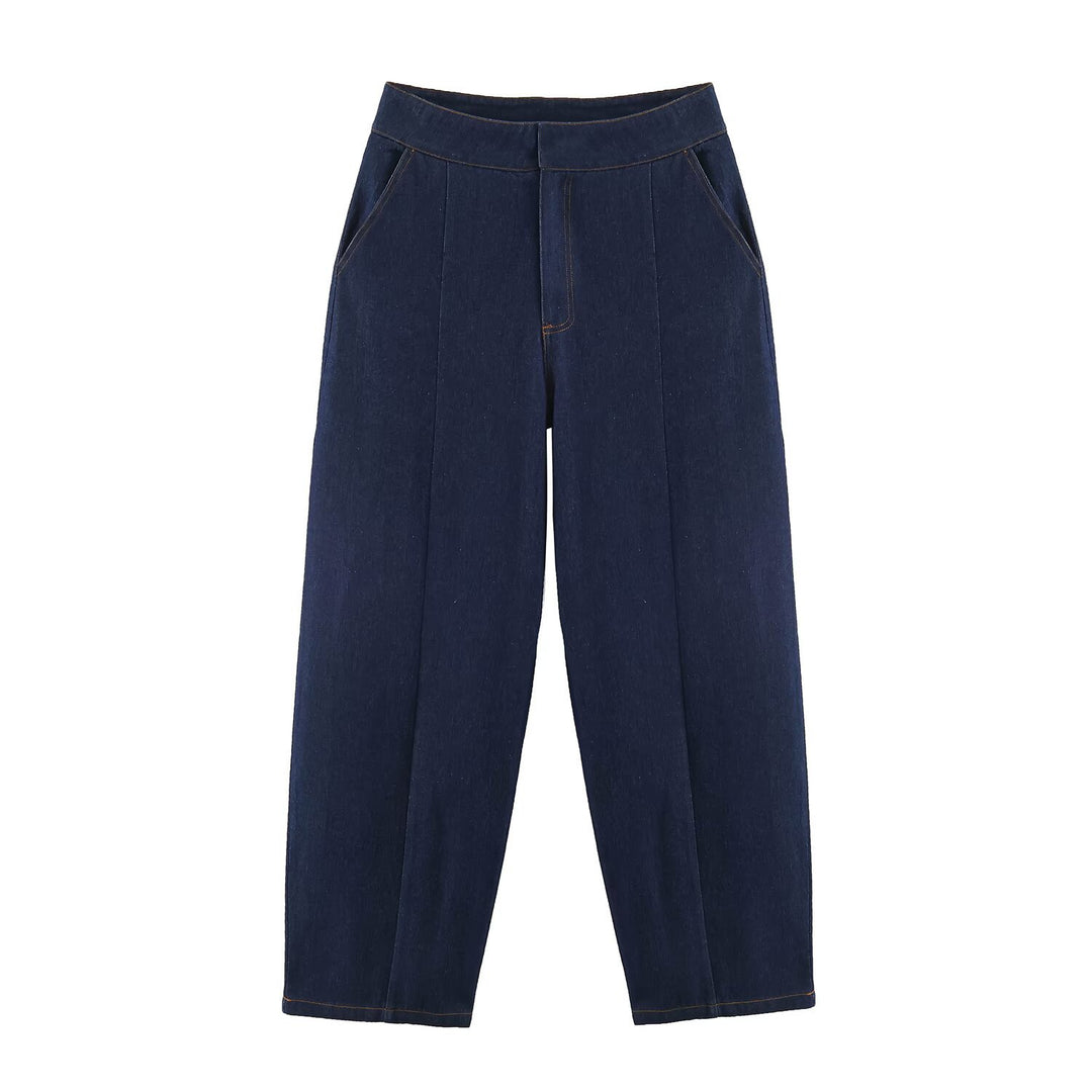 Women's high-waisted jeans with wide leg and crease Amarae
