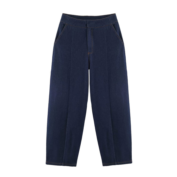 Women's high-waisted jeans with wide leg and crease Amarae