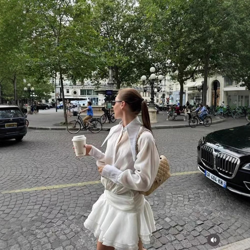 Blouse dresses for women with an elegant ruffle detail Amarae