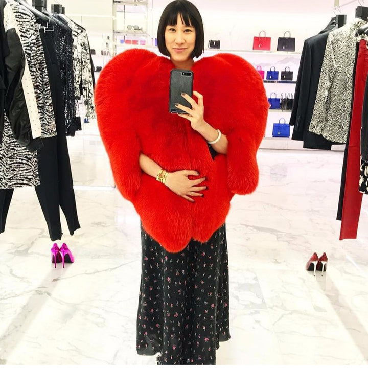 Women's statement sweater in heart design with oversized cut Lune London