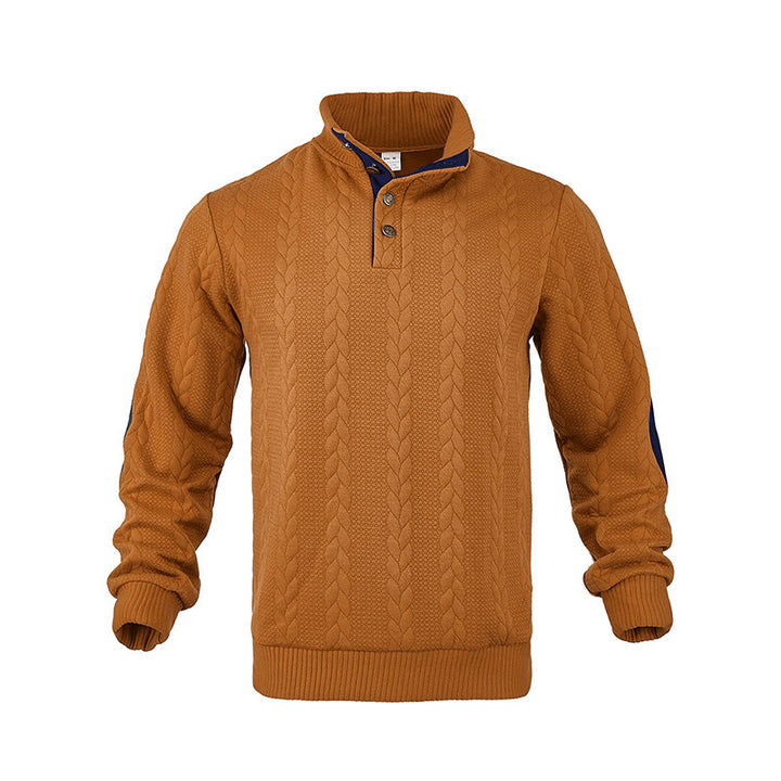 Round neck sweater for men with contrasting details Lune London
