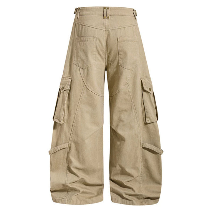 Women wide cargo culotte pants with adjustable straps, large flap pockets, and balloon silhouette Amarae
