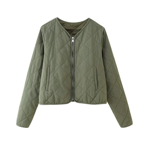 Ladies down jacket with practical pockets