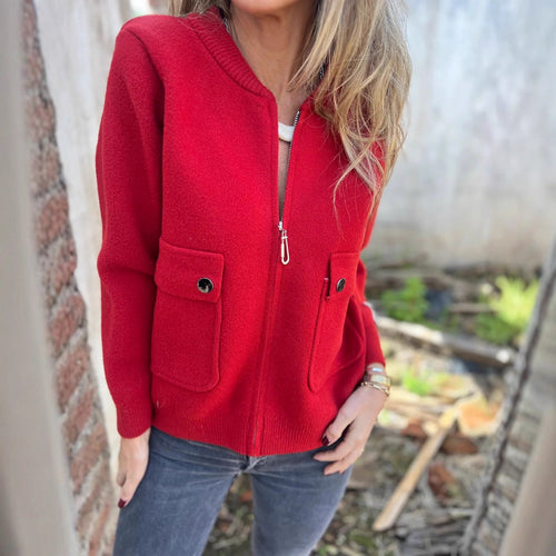 Fleece jacket for women with practical pockets and zipper Amarae