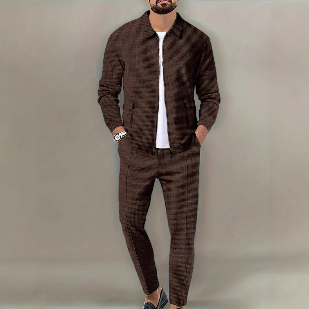 Men's Leisure Suit with Modern Structured Design and Practical Pockets Amarae