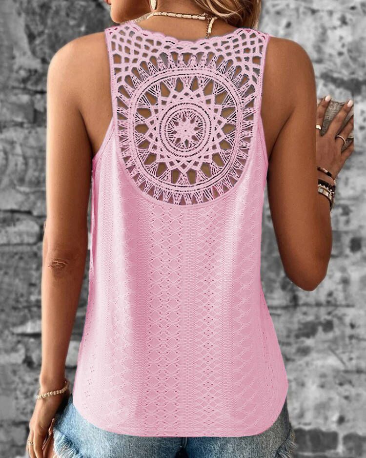 Ladies Boho Chic crochet back tank top Lune London