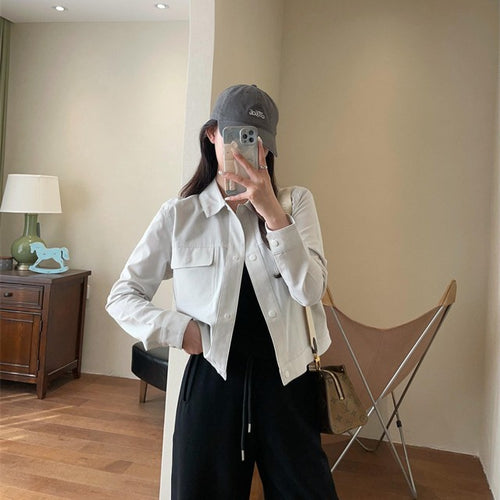 Ladies Short Overshirt Jacket made of lightweight cotton blend with chest pockets Amarae