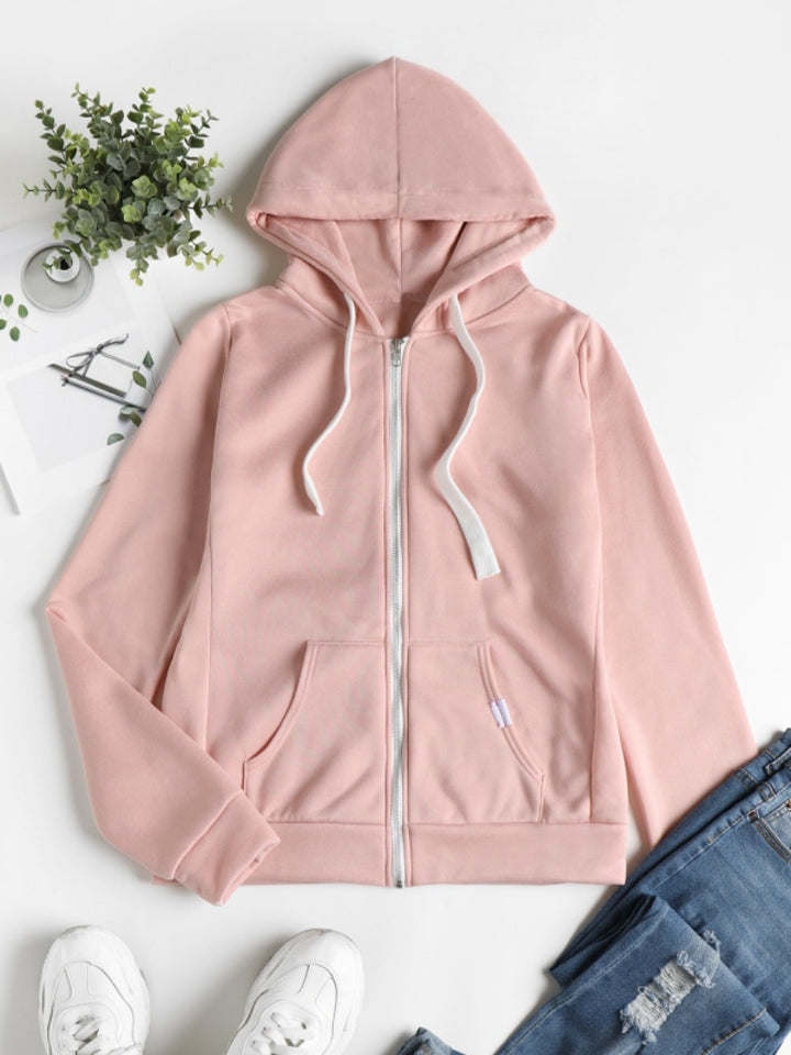 Women's zip-up hoodie fitted sweatshirt made from cotton blend Amarae