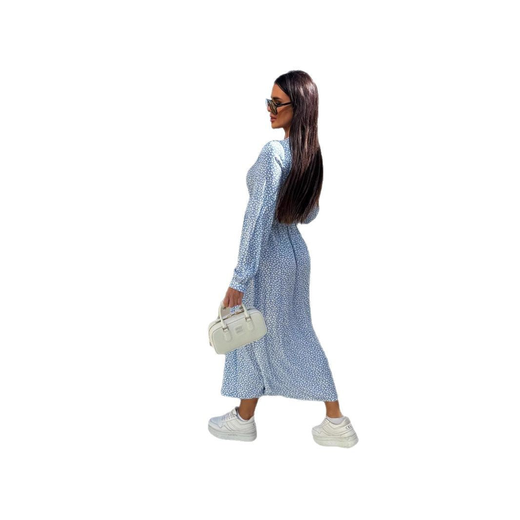 Lune London Floral Maxi Dress for Women with Button Details