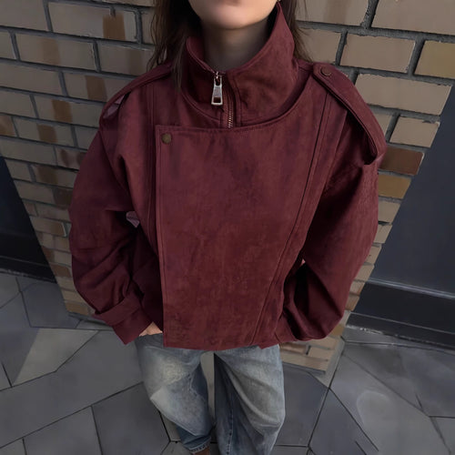 Ladies quilted jacket with high collar and side pockets Amarae