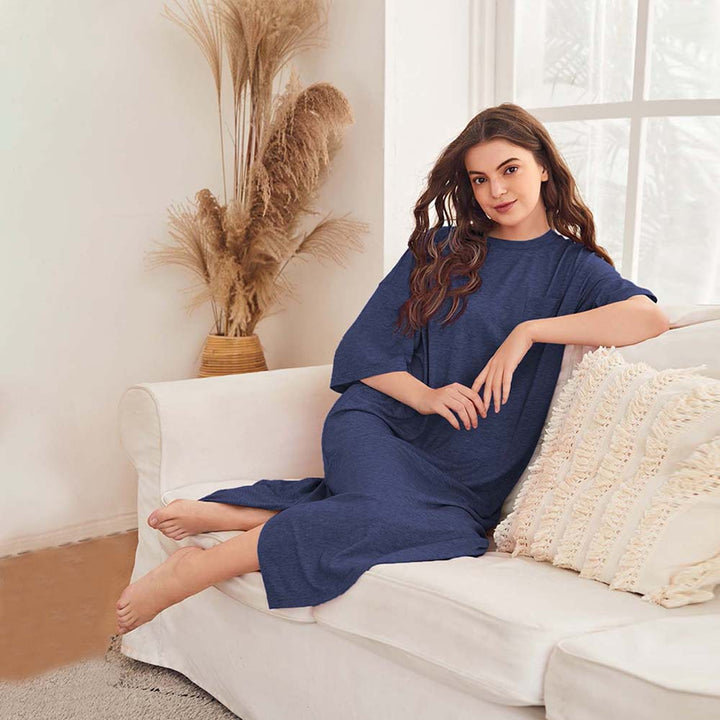Nuisette décontractée pour femmes avec fentes latérales et poche poitrine pratique Chic & Stil