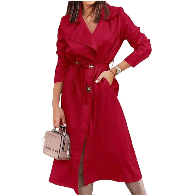 Ladies elegant trench coat with belt and feminine silhouette Heidi-Model