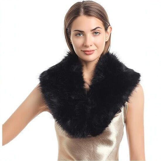 Ladies luxurious faux fur stole in loop design with voluminous shawl collar Amarae
