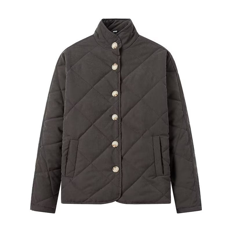 Women Light padded jacket with stand-up collar and diamond stitching Amarae