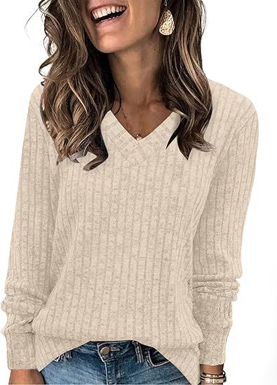Ladies V-neck knitted sweater Lune London