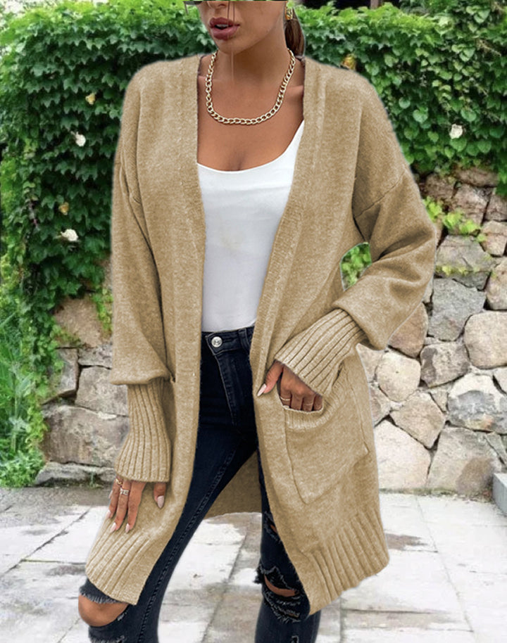 Knitted jacket for women with deep pockets and relaxed oversized fit Lune London