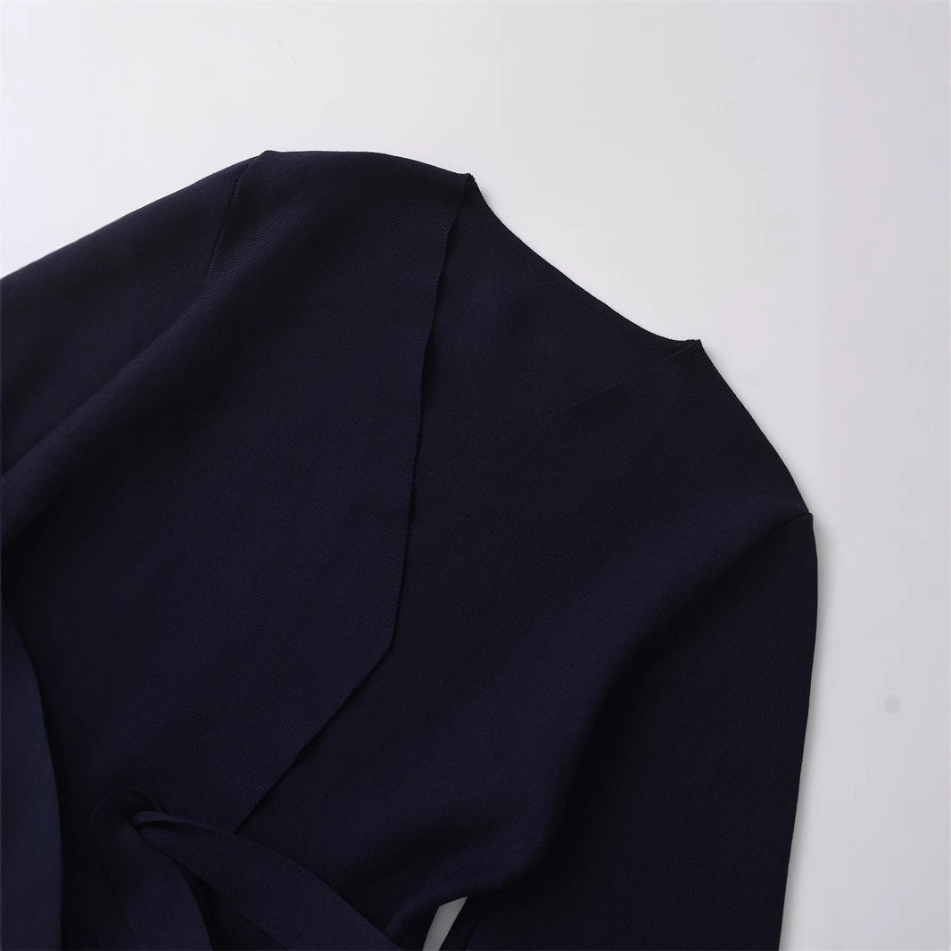 Trendy wrap jacket for women with tied belt Lune London
