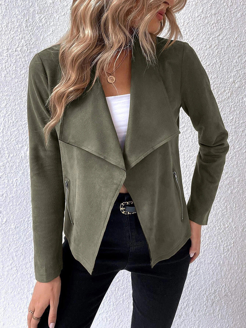 Ladies Chic Trendy Suede Jacket