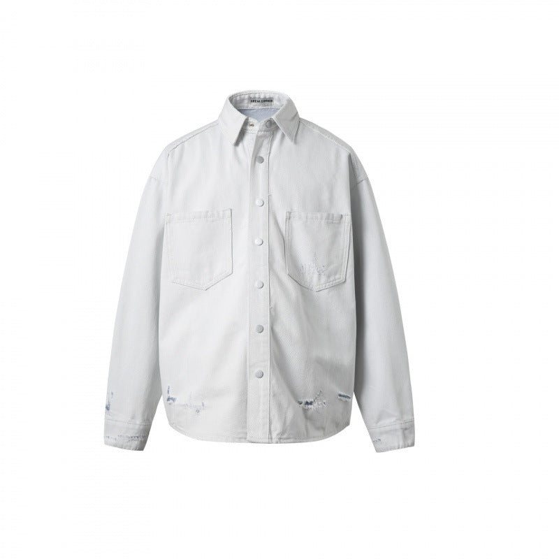 Unisex Oversize Denim Shirt Jacket in Vintage Look Amarae