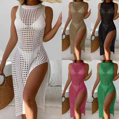 Elegant open knit maxi dress for women Amarae