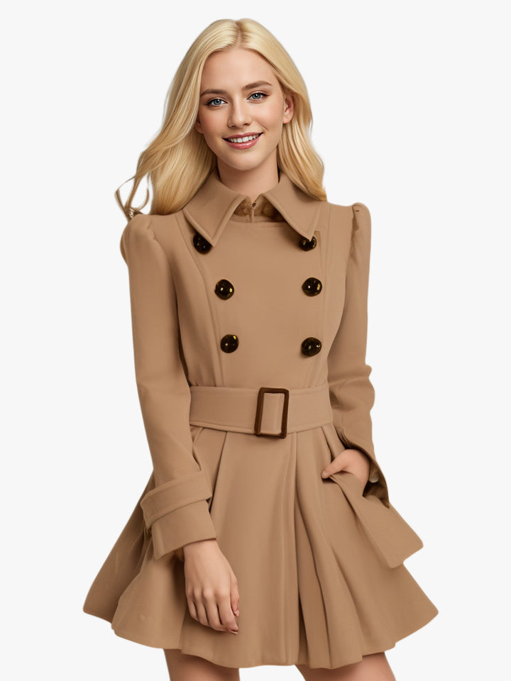 Elegant trench coat for women with flared cut and French collar Lune London