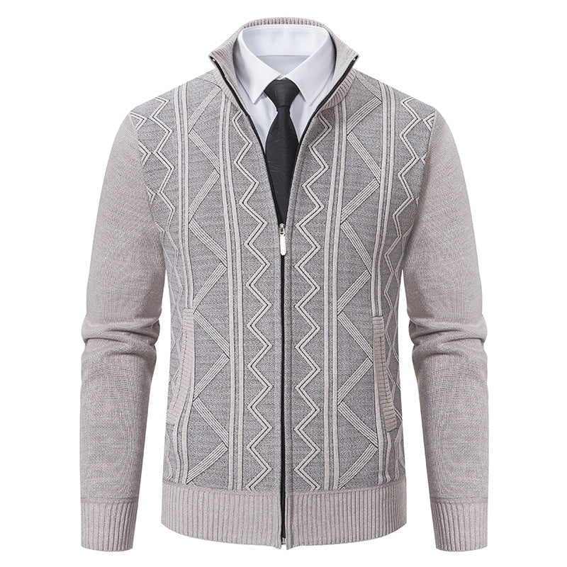 Men's vest with a modern twisted pattern and a high collar Lune London