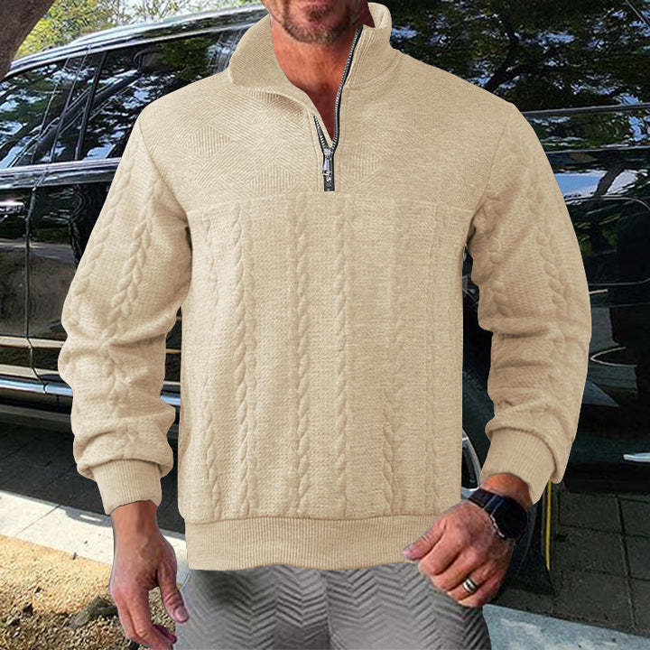 Pull-over zip pour homme avec design texturé Amarae