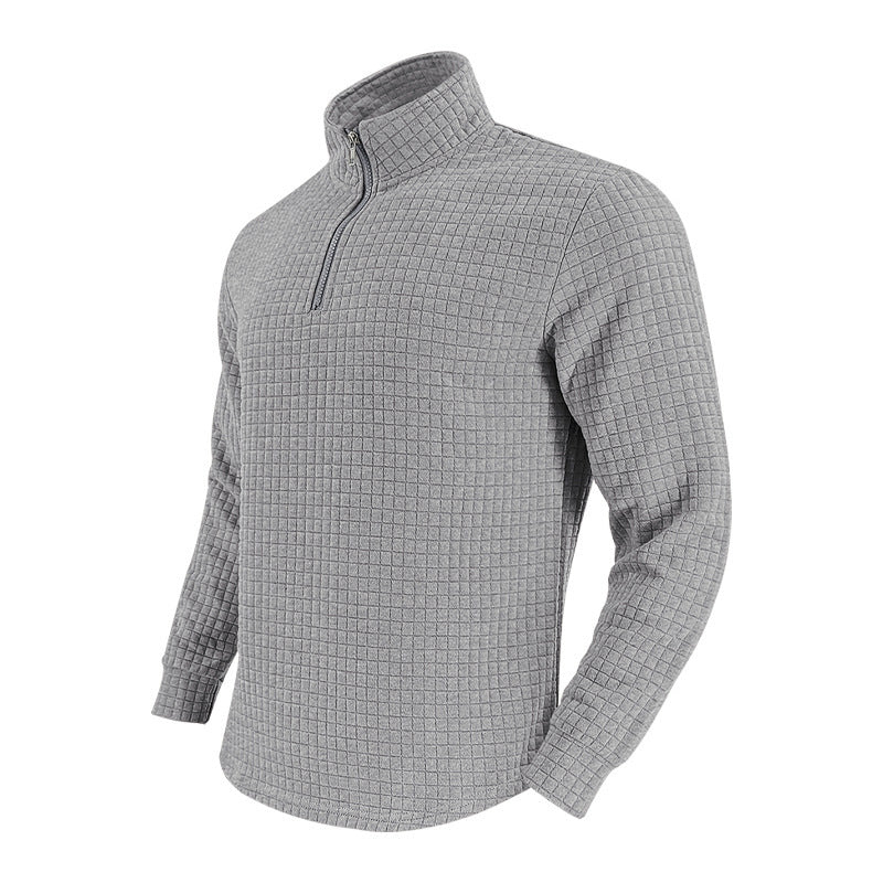 Men's midlayer pullover with high collar and textured design Lune London