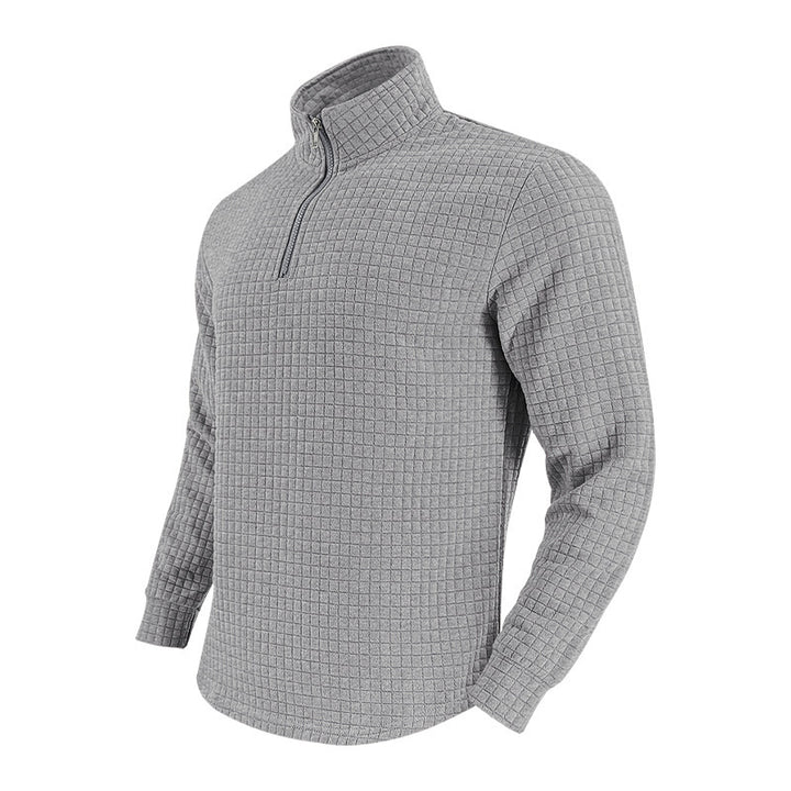 Men's midlayer pullover with high collar and textured design Lune London