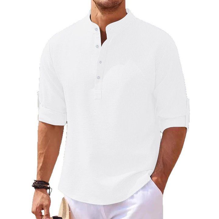 Casual shirt for men with a high collar and textured surface Lune London