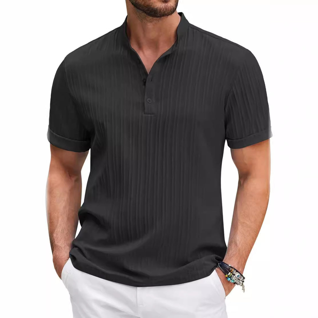 Men's trendy short-sleeve polo with textured design Lune London