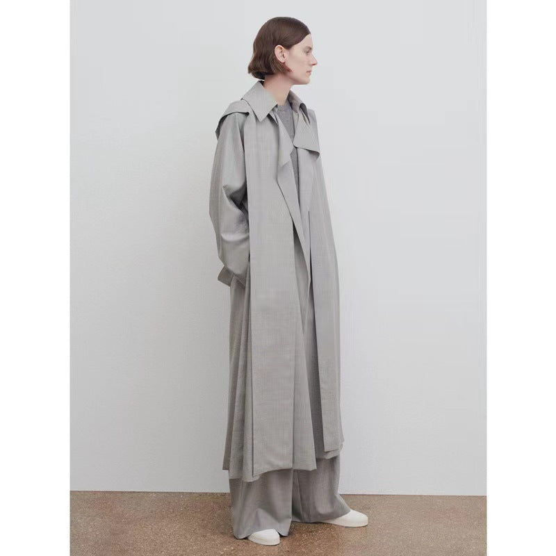 Manteau long oversized pour femmes avec large col Chic & Stil