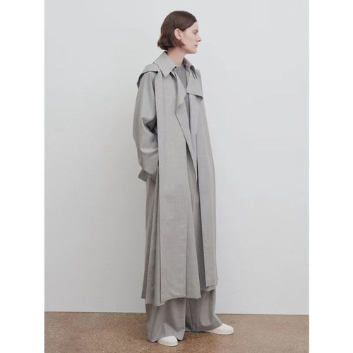 Manteau long oversized pour femmes avec large col Chic & Stil