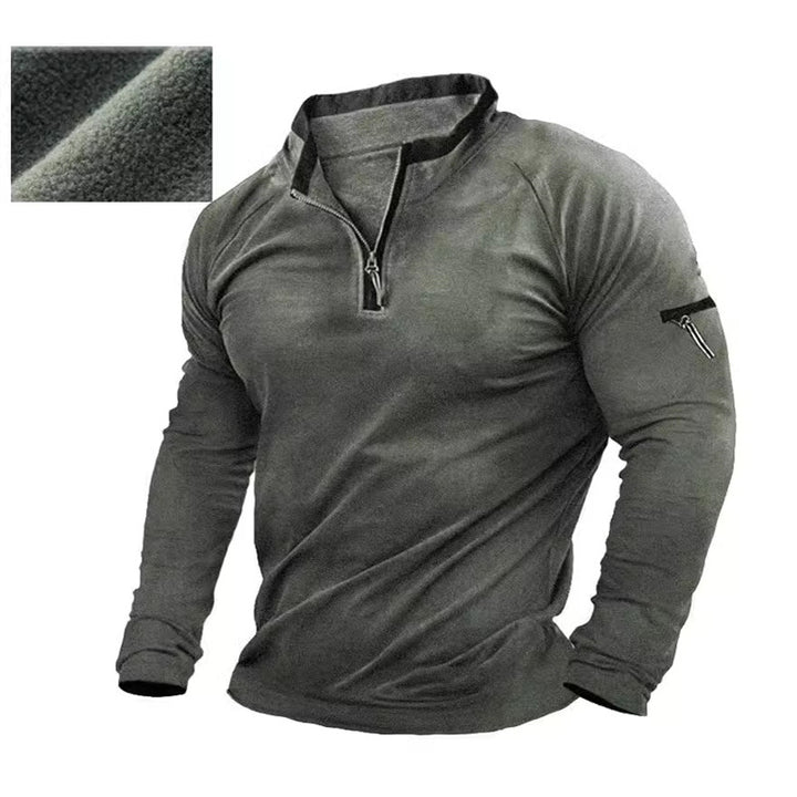 Men's sweater with half-zip closure and practical pockets Lune London