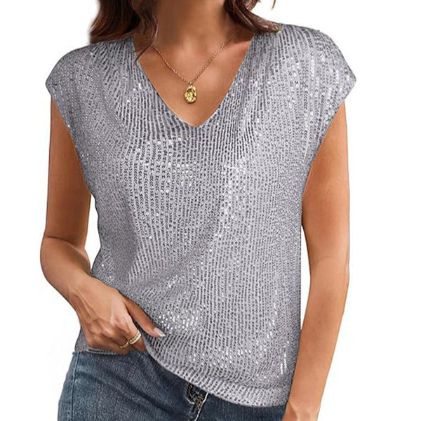 Ladies Glamorous Sequin Top Amarae