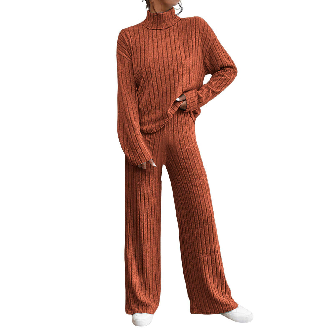 Women’s casual knit jumpsuit with high collar Lune London