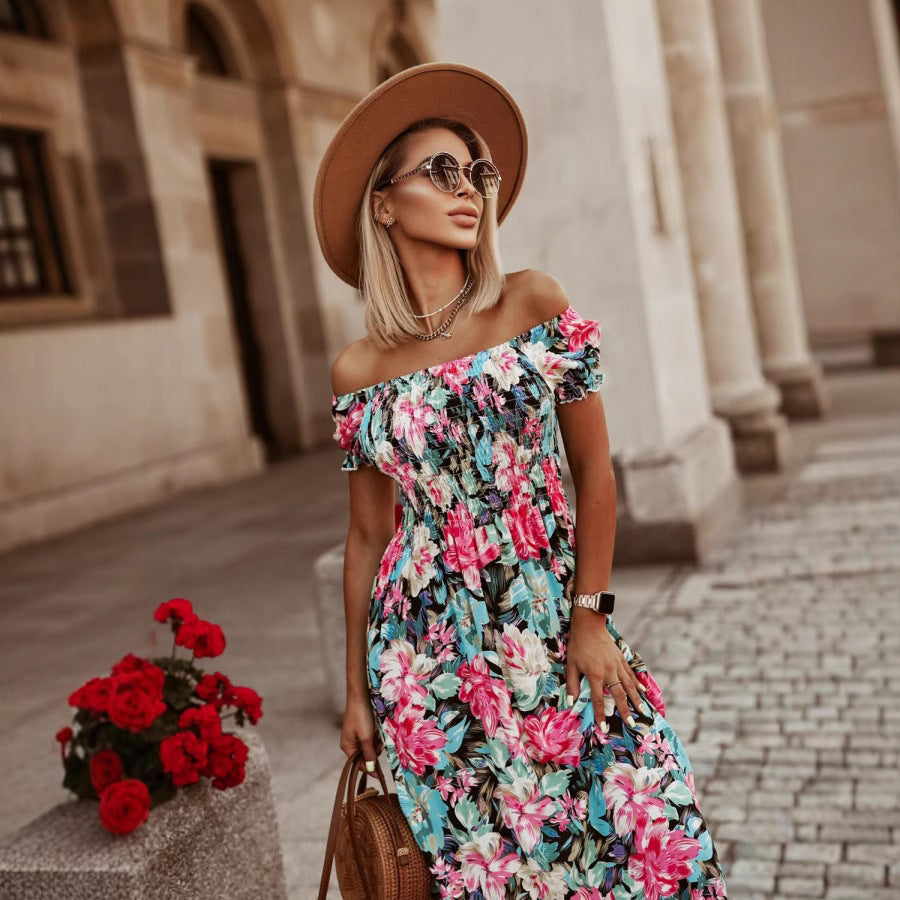 Floral maxi dress for women with adjustable straps Lune London