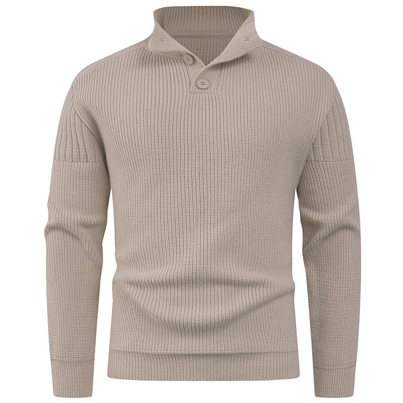 Innovative half-zip sweater for men with ribbed structure Lune London