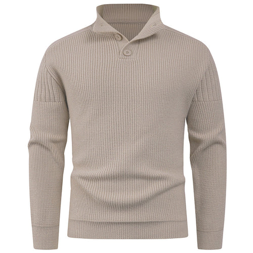Innovative half-zip sweater for men with ribbed structure Amarae