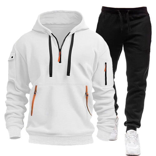 Sporty hoodie for men with zip and practical pockets Amarae