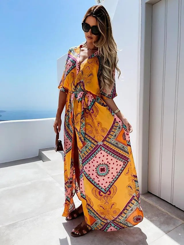 Maxi dress for women with colorful pattern Lune London