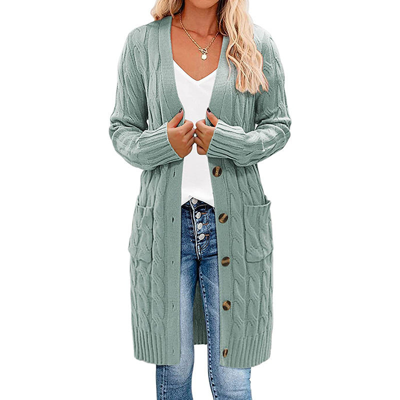 Ladies Chunky Knit Cardigan with Pockets and Chic Button Details and Nursing